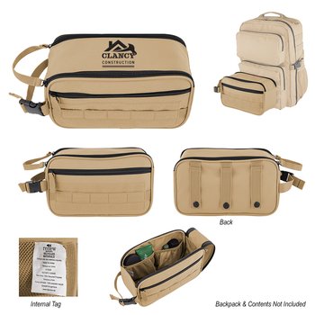 Recycled Tactical Daisy Chain Travel Toiletry Bag Dopp Kit - One-Color Personalization Available from Positive Promotions