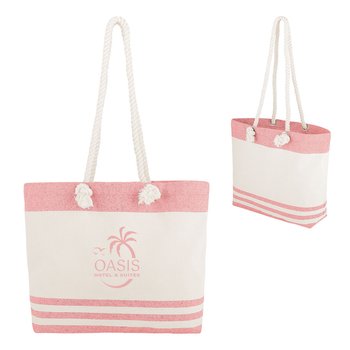 Lagoon Recycled Cotton Tote Bag With Rope Handles - One-Color Personalization Available from Positive Promotions