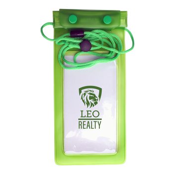 Waterproof Cell Phone Dry Bag with Breakaway Neck cord - Large Size - Personalization Available from Positive Promotions