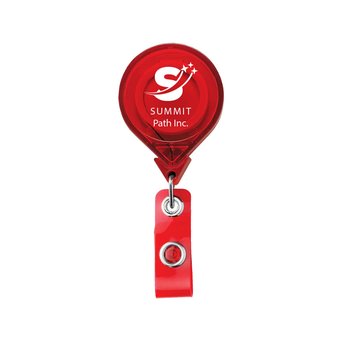 Jumbo Translucent Round Badge Reel - Full-Color Personalization Available from Positive Promotions