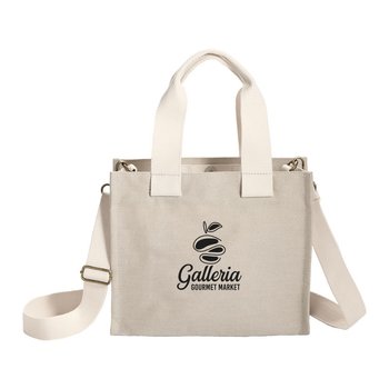 Small Natural Recycled Structured Tote Bag & Crossbody 8