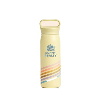 Color Stripe Stainless Steel Water Bottle with Top Handle Lid 26 oz. - Personalization Available from Positive Promotions