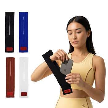 Mini Stretch Knit Crossbody Phone Pocket - Personalization Available from Positive Promotions