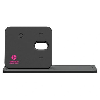 Recycled All-In-1 Bluetooth® Wireless Charging Dock Type-C - One-Color Personalization Available from Positive Promotions