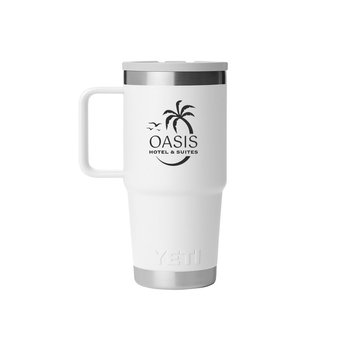 YETI® Rambler® Stainless-Steel Leakproof Travel Tumbler 20 oz. With Easy-Grip Handle & Quick-Flip Straw - Silkscreened Personalization Available from Positive Promotions