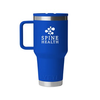 YETI® Rambler® Stainless-Steel Leakproof Travel Tumbler 30 oz. With Easy-Grip Handle & Quick-Flip Straw - Silkscreened Personalization Available from Positive Promotions
