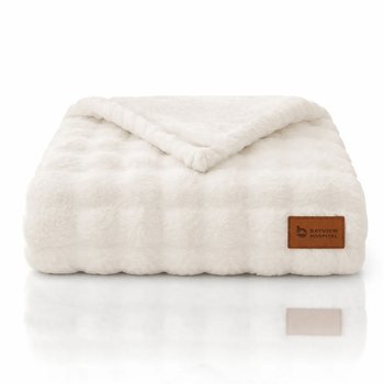 Faux Fur Bubble Blanket With Minky Soft Back 50