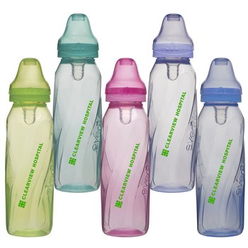 Evenflo Plastic Baby Bottle 8 oz. - Assorted Colors - Personalization Available from Positive Promotions