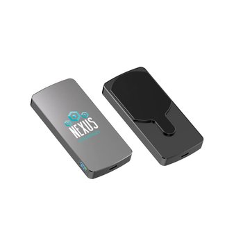 Slim Magnetic MagSafe Power Bank 5,000 mAh With Digital Display - Full-Color Personalization Available from Positive Promotions