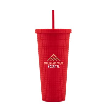 Recycled Starbs Studded Tumbler 24 oz. With Lid & Straw - Full-Color Personalization Available from Positive Promotions