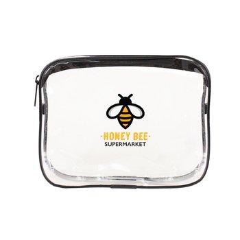 Clear Travel Toiletry Bag Pouch - Full-Color Personalization Available from Positive Promotions