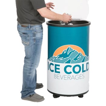 Round 72L Refrigerator With Clear Top - Full-Color Personalization Available from Positive Promotions