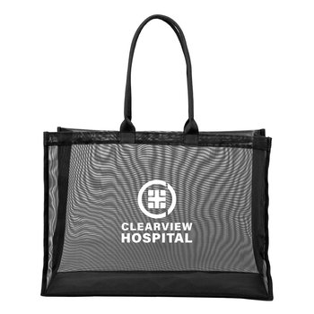 Mesh Beach Tote Bag - One-Color Personalization Available from Positive Promotions