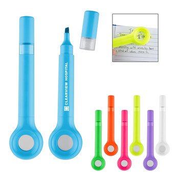 Recycled 2-in-1 Highlighter Marker & Magnifier - One-Color Personalization Available from Positive Promotions