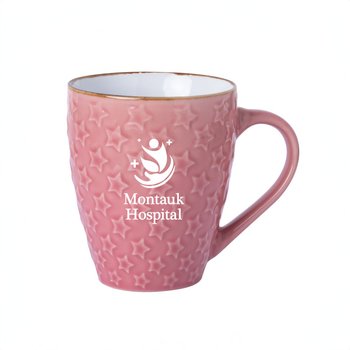 Star Watercolor Stoneware Mug 10 oz. - One-Color Personalization Available from Positive Promotions