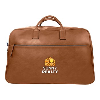 Recycled Leatherette Travel Duffel Bag - Embroidered Personalization Available from Positive Promotions