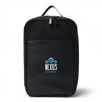 Pebbled Leatherette Golf Shoe Bag - Embroidered Personalization Available from Positive Promotions