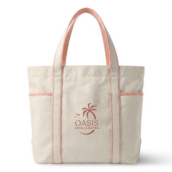 Pixie Recycled Canvas Travel Tote Bag With Contrast Trim - One-Color Personalization Available from Positive Promotions