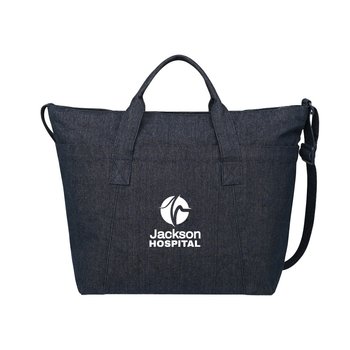 Aware Recycled Cotton Travel Tote Bag - One-Color Personalization Available from Positive Promotions