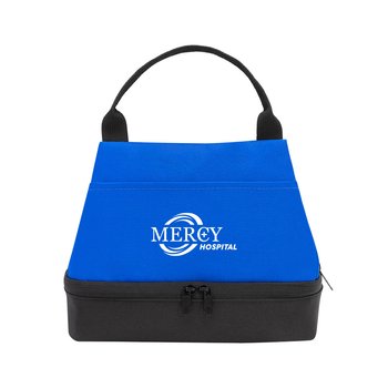 Double-Decker Two-Compartment Recycled 8-Can Lunch/Cooler Bag - One-Color Personalization Available from Positive Promotions