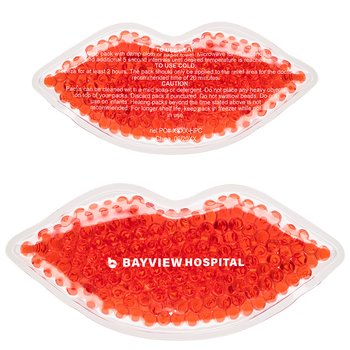 Lip-Shaped Reusable Hot & Cold Gel Bead Therapy Ice Pack - One-Color Personalization Available from Positive Promotions