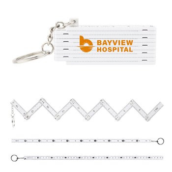 Compact Expanding Ruler Keychain - One-Color Personalization Available from Positive Promotions
