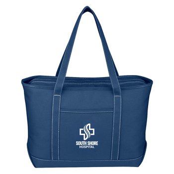 Sarasota Large Recycled Cotton Yacht Tote Bag - One-Color Personalization Available from Positive Promotions
