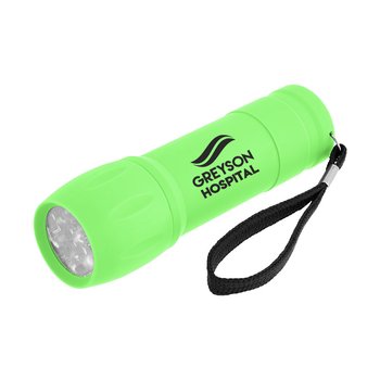 Rechargeable Rubber Feel LED Torch Flashlight - One-Color Personalization Available from Positive Promotions