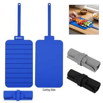 Food-Grade Silicone Roll-Up Cutting Board - One-Color Personalization Available from Positive Promotions