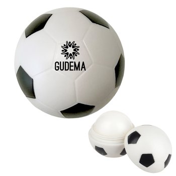 Soccer Ball Lip Balm Moisturizer Ball - Vanilla - One-Color Personalization Available from Positive Promotions