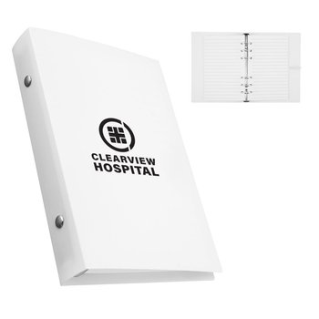 Recycled Plastic Refillable Spiral Ring Notebook - One-Color Personalization Available from Positive Promotions