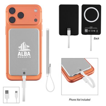 MagSafe Magnetic Slim Power Bank 3,000 mAh Type-C - One-Color Personalization Available from Positive Promotions