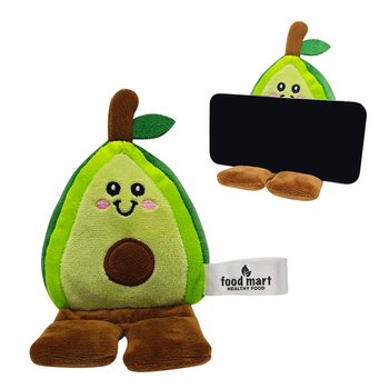 Avocado Shaped Weighted Plush Phone Holder - One-Color Personalization Available from Positive Promotions