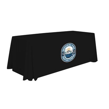 Stain-Resistant Professional Polyester Throw Table Cover 4-Sided 6' - Full-Color Personalization Available from Positive Promotions