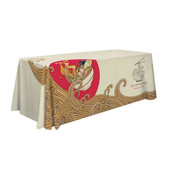 Professional Polyester Throw Table Cover - 4-Sided 6' - Full-Color Personalization Available from Positive Promotions