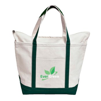 Natural Cotton Boater Tote Bag - Embroidered Personalization Available from Positive Promotions