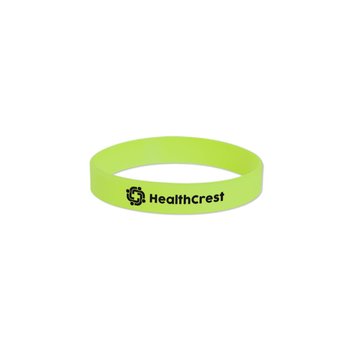 USA Made Screen Printed Silicone Wristband Bracelet - One-Color Personalization Available from Positive Promotions