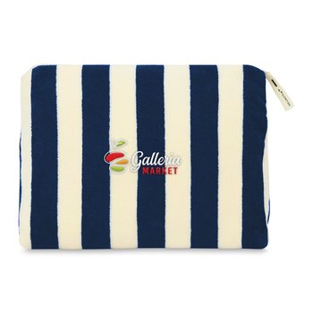 Slowtide® Cabana Striped Terry Cloth Pouch - Embroidered Personalization Available from Positive Promotions