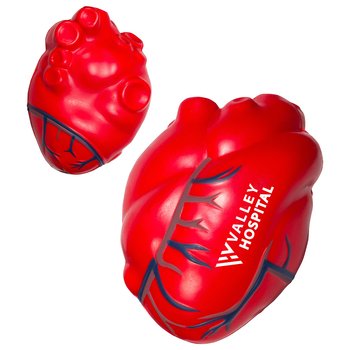 Heart With Veins Shaped Stress Reliever - One-Color Personalization Available from Positive Promotions
