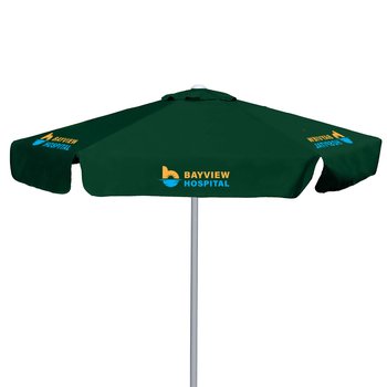 UV-Treated Recycled rPET E-Z Glide 7' Market Umbrella Kit With Valance - Full-Color Personalization Available from Positive Promotions