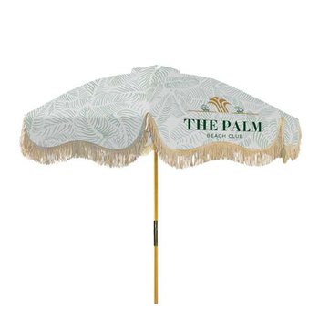 Fringe UV-Treated Recycled rPET 7' Market Umbrella Kit - Full-Color Personalization Available from Positive Promotions