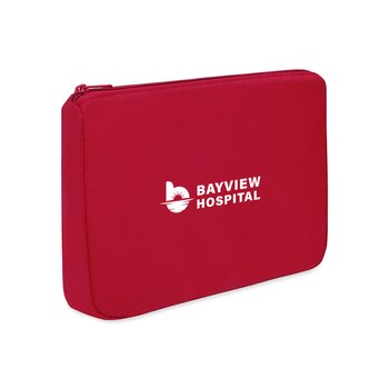 Recycled rPET Zippered Travel Organizer Pouch - One-Color Personalization Available from Positive Promotions