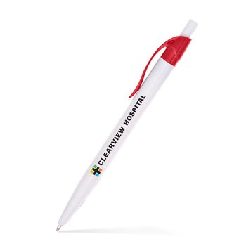 Low Minimum - White-Barrel Value Click Pen -  Full-Color Personalization Available from Positive Promotions