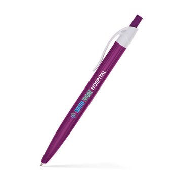 Low Minimum - Solid-Colored Barrel Value Click Pen - Full-Color Personalization Available from Positive Promotions