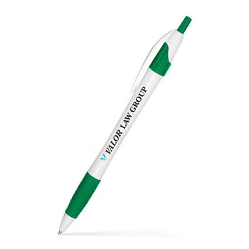 Low Minimum - Dart Grip Pen With White Barrel  -  Full-Color Personalization Available from Positive Promotions
