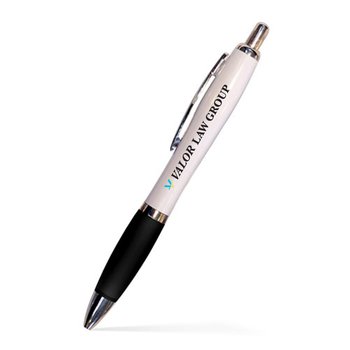 Low Minimum - Satin Pen (White-Colored Barrels) - Full-Color Personalization Available from Positive Promotions