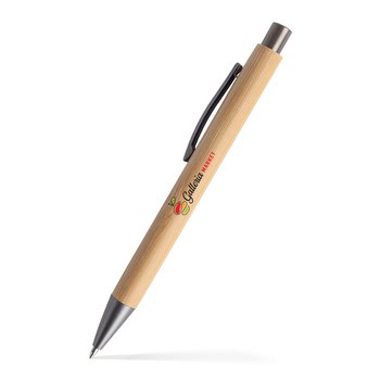 Low Minimum -  The Euro-Touch Bamboo Pen - Full-Color Personalization Available from Positive Promotions