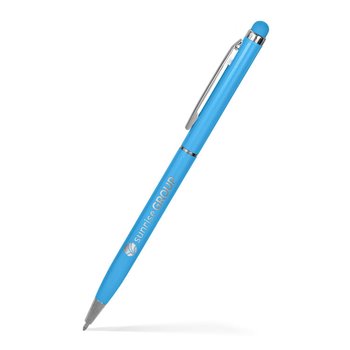Low Minimum - Slim Twist Metal Stylus Pen (Bright Colors) - Laser-Engraved Personalization Available from Positive Promotions