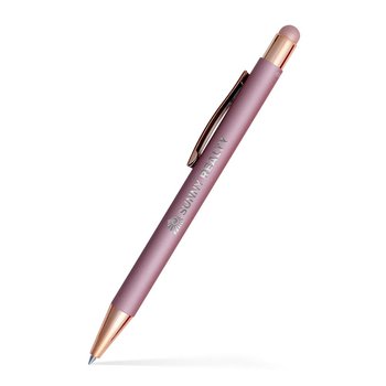 Low Minimum - The Euro-Touch Recycled Soft Metal Aluminum Stylus Gel Pen - Laser-Engraved Personalization Available from Positive Promotions