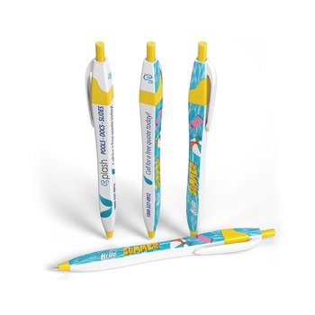 Low Minimum - Dart Squared Retractable Pen - Full-Color Personalization Available from Positive Promotions